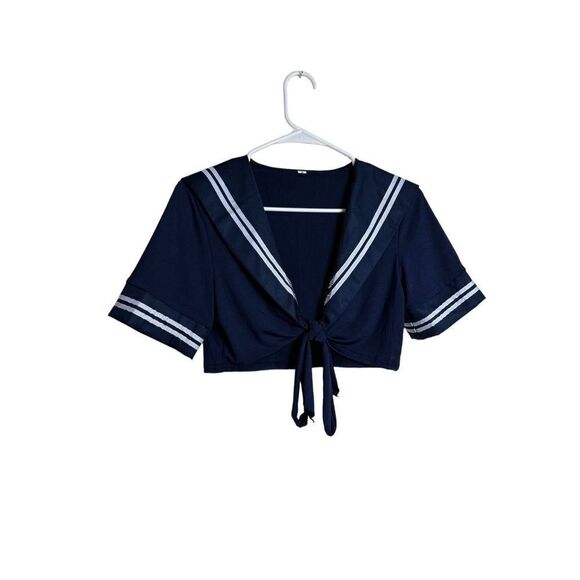 no brand Tops - Women’s Navy Short Sleeve Crop Top Size Small